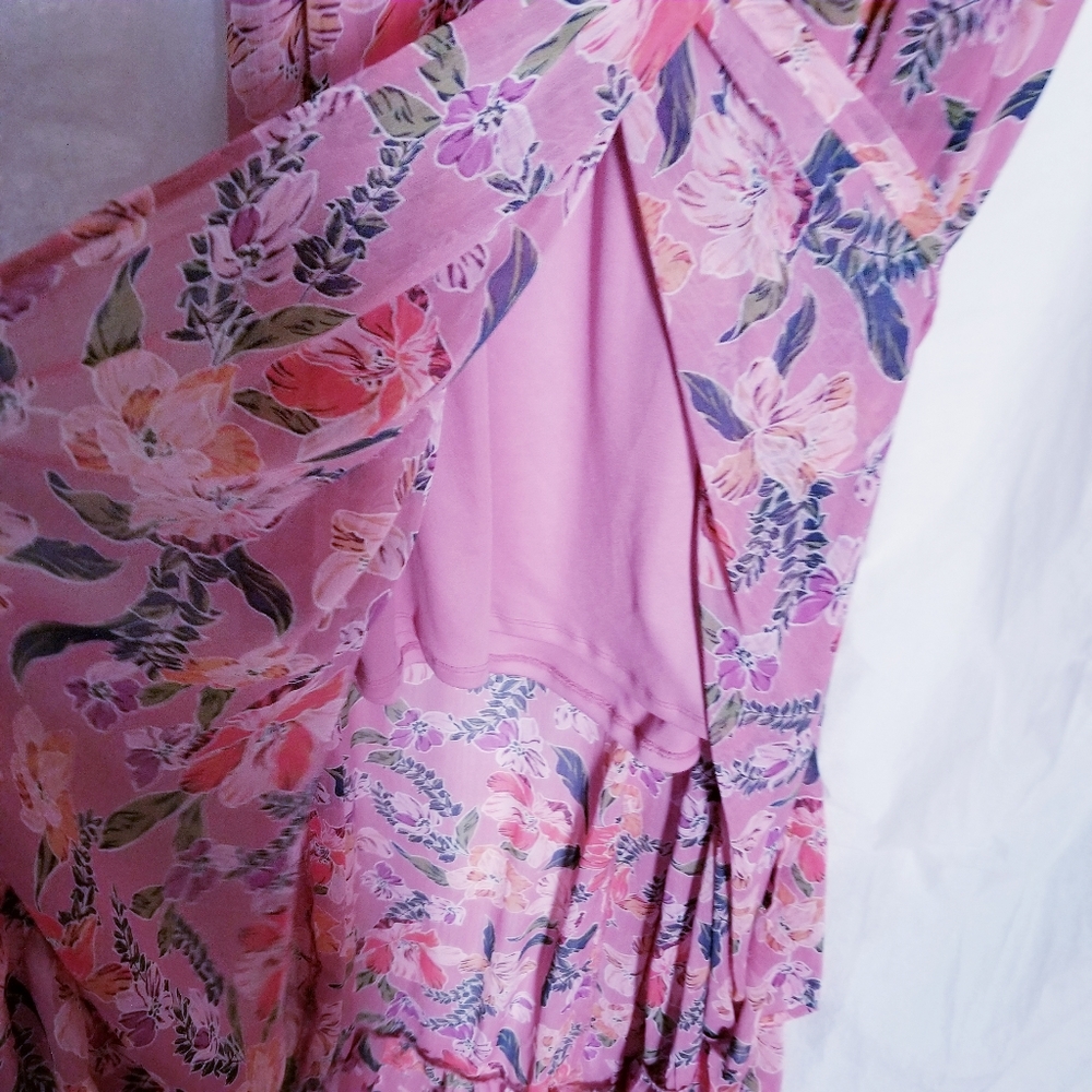 Women's Maxella Floral Sleeveless Wrap Maxi Dress Sz L New - Picture 6 of 7